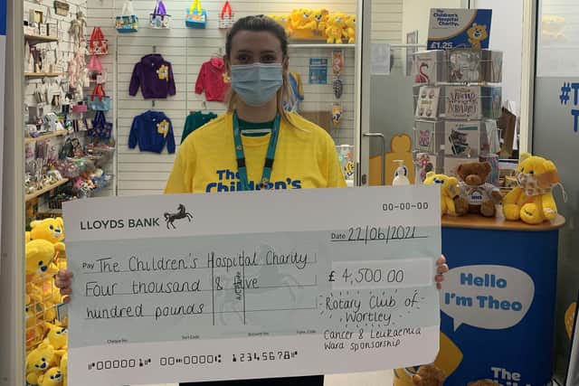 The Rotary club of Wortley have raised £4,500 for The Sheffield Children's Hospital Charity.