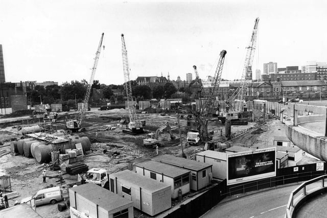 Early construction work on Portsmouth Cascades