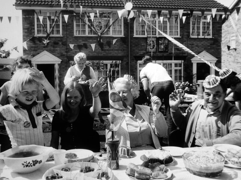 Residents on Dixon Road in Harrogate enjoy a street party to celebrate the wedding of Prince Charles and Lady Diana Spencer in 1981