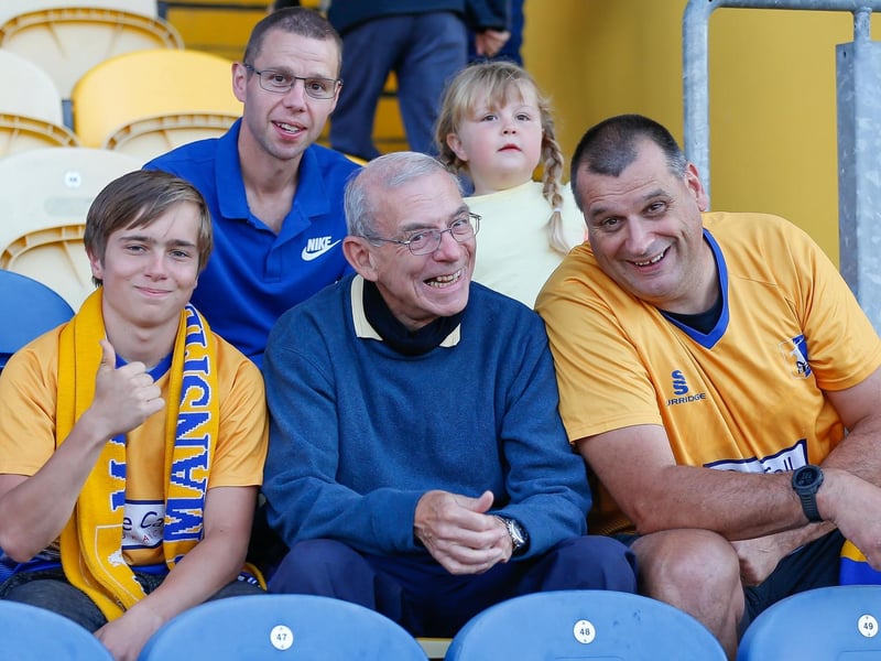 Mansfield Town fans in the stands ahead of their side's defeat to Preston North End.