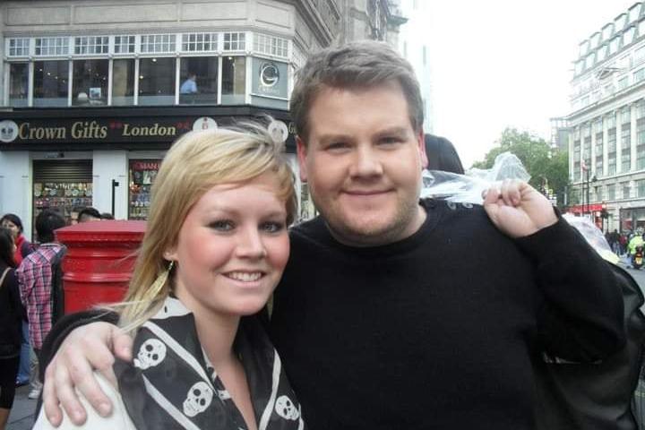 Claire Reed, said: "My daughter and I bumped into James Corden in London."