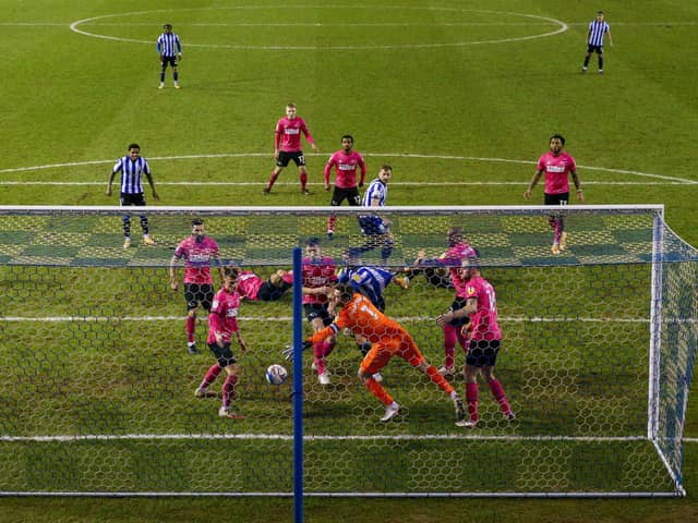 Sheffield Wednesday's Callum Paterson scores the opening goal. (Photo by Alex Dodd - CameraSport via Getty Images)