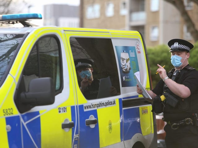 Police in Buckland near Pickwick House in Portsmouth on January 11, 2021. Picture: Habibur Rahman