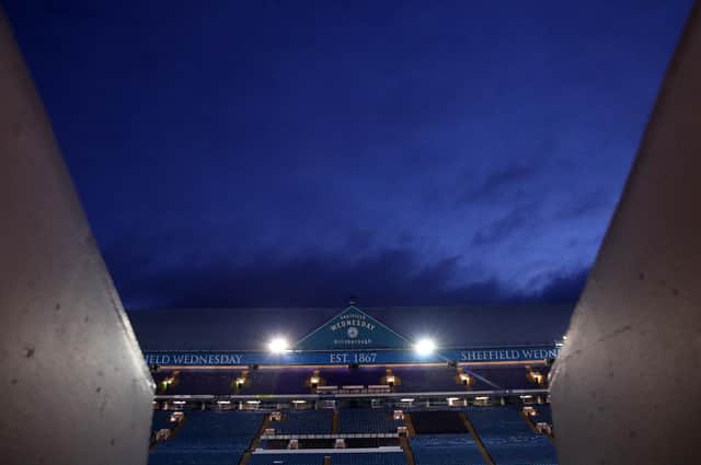 General view inside the stadium prior to the Sky Bet Championship match between Sheffield Wednesday and Wycombe Wanderers at Hillsborough Stadium on February 09, 2021.