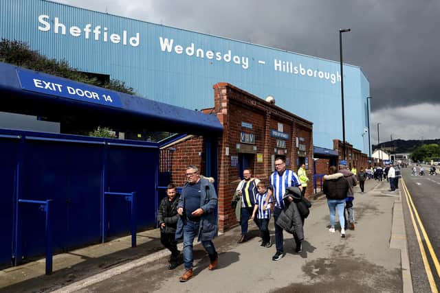 SHEFFIELD, ENGLAND - AUGUST 01: A general view outside the stadium as fans arrive prior to the Carabao Cup First Round match between Sheffield Wednesday and Huddersfield Town at Hillsborough on August 01, 2021 in Sheffield, England. (Photo by George Wood/Getty Images)
