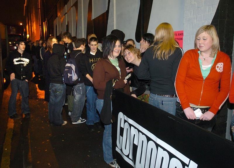 Queuing for the Fightstar gig at the Corporation, Milton Street, Sheffield, January 2005