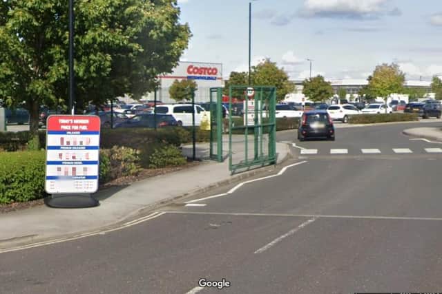 The Costco cash and carry filling station on Parkway Drive has upset some over the queues that snake from its forecourt as motorists wait for a pump. Only Costco members can use it. The sign on the left dispays fuel prices