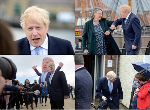 Prime Minister Boris Johnson visits Hartlepool following a Conservative win.