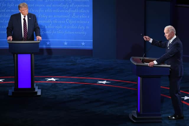 US President Donald Trump, left, and Democratic Presidential candidate and former US Vice President Joe Biden first presidential debate has been widely regarded as a disaster