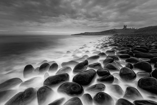 David Burn was highly commended for ‘Those Rocks’ - the rocks being on the beach under Dunstanburgh Castle but looking impressively like a volcanic lava flow.