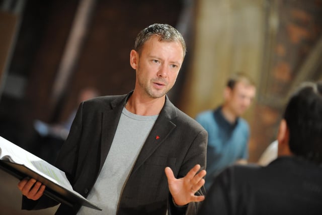 John Simm rehearsing for Hamlet at the Crucible in September 2010