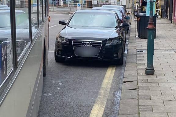 Reported for obstructing buses - the poster of this photo wrote: "Cavendish in particular is being used like a car park - obstructing busses from accessing bus stops and causing passengers to have to get off in the street"