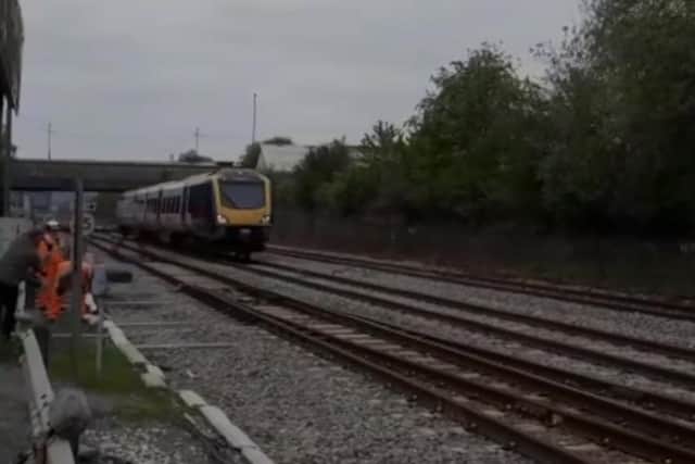 File picture shows a Northern train on tracks in South Yorkshire. Service between Sheffield and Doncaster have been affected by a fallen tree