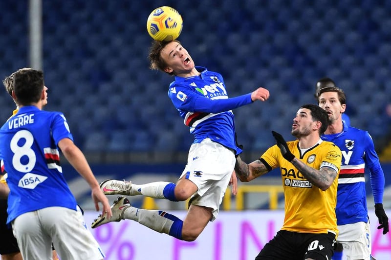 Leeds United have moved ahead in the race to sign Sampdoria midfielder Mikkel Damsgaard this summer. (La Repubblica) 

(Photo by Paolo Rattini/Getty Images)
