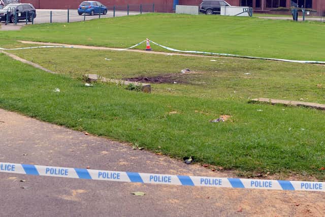 Bomb squad carry out a controlled explosion at Concord Park.