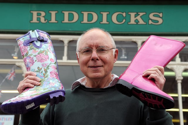Riddicks shoe shop owner John Winfield was sporting a lovely selection of wellies eight years ago but who can tell us more?