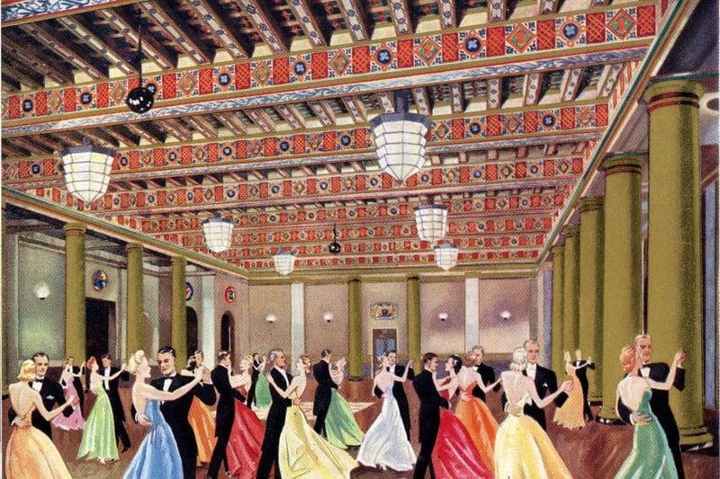A 1952 illustration from a promotional brochure for Sheffield City Hall ballroom. Ref no: y12905