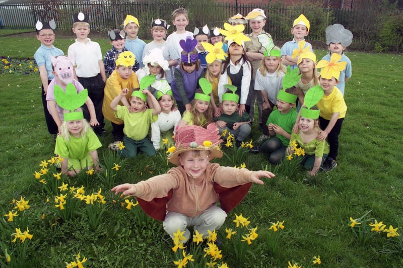 Infants at Ayton Primary School helped to make their own costumes for their Easter play, The Tiny Bird in 1999. Were you among them?