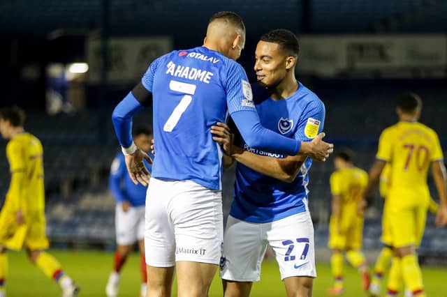 Pompey loanees Gassan Ahadme and Miguel Azeez are the latest to leave Fratton Park this month. Picture: Robin Jones