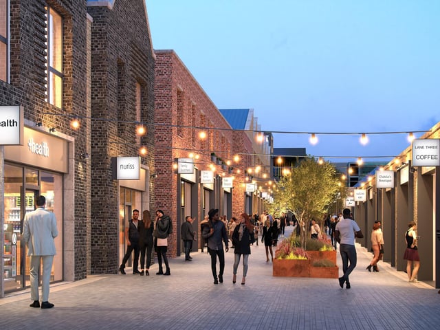 A new town centre, Olive Lane, is set to feature shops, gym, offices, restaurants, cafes, a supermarket, medical centre, community space and bus hub.