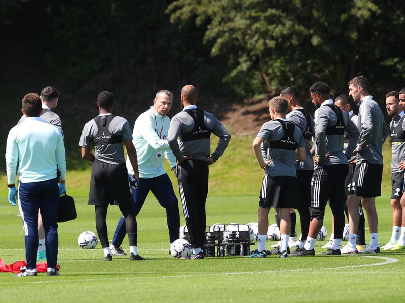 The new manager gets his point across to his players in pre-season training at Shirecliffe