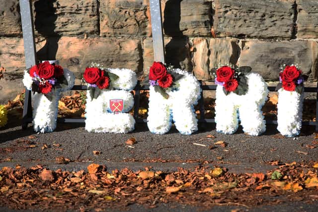 The funeral of Terri Harris at St Giles Church Killamarsh, October 21 2021. See SWNS story SWLEfuneral. Mourners have gathered to pay tribute to a mum killed along with her two children and their friend at a sleepover. Terri Harris, 35, her children John Paul Bennett, 13, and Lacey Bennett, 11, and Lacey's friend Connie Gent, 11, were found by cops on Sunday, September 19