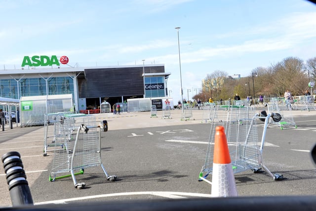 South Shields Asda has found a creative way to use the trolleys.