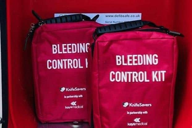 Typical bleed-control kits that can be used by the public in emergencies