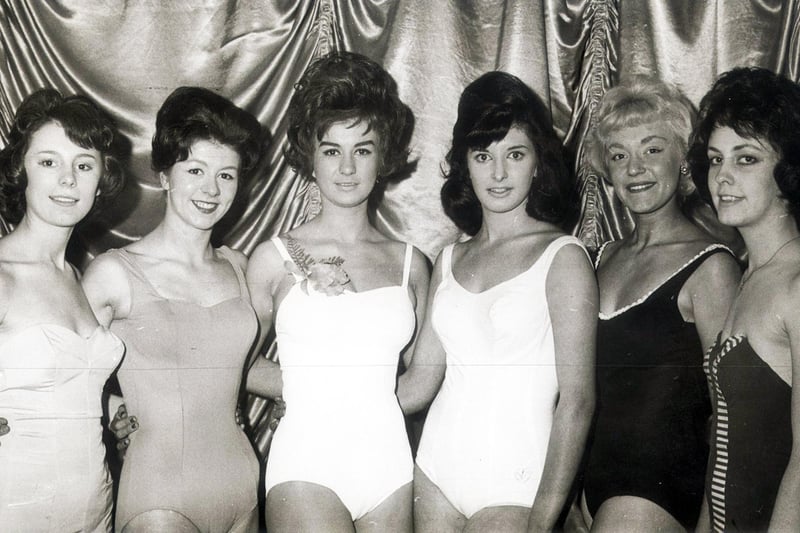 Miss Sheffield Rose Queen contestant Marti Caine, third from right, in 1960, standing next to her friend, the competition winner Heather Gelder