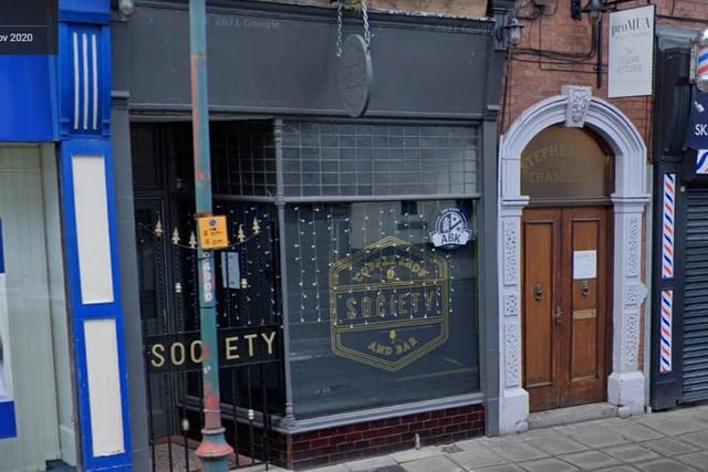 Society at 8 Stephenson Place, Chesterfield; rated  5 stars on October 16