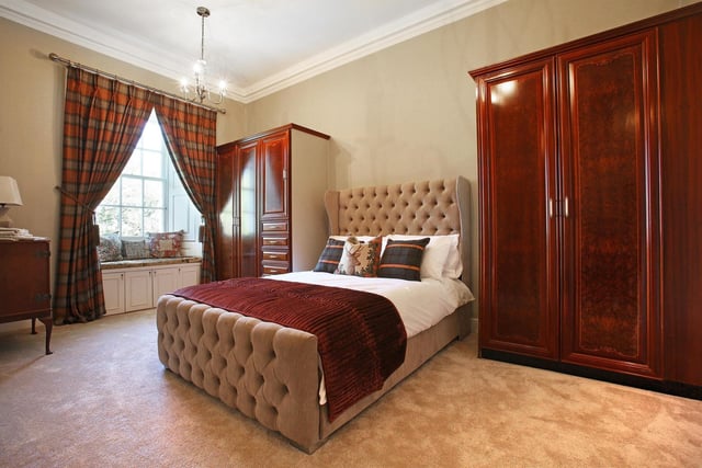 This luxurious bedroom is one of five within Netherfield House