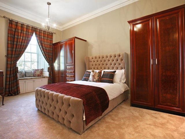 This luxurious bedroom is one of five within Netherfield House