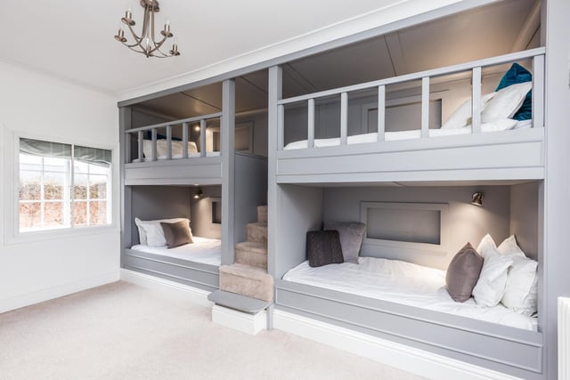 This bedroom has fitted bunk beds.
