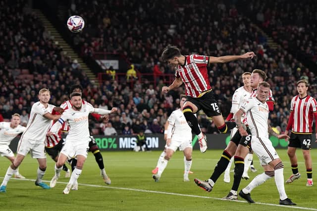 WIDE: Anel Ahmedhodzic misses a good headed chance