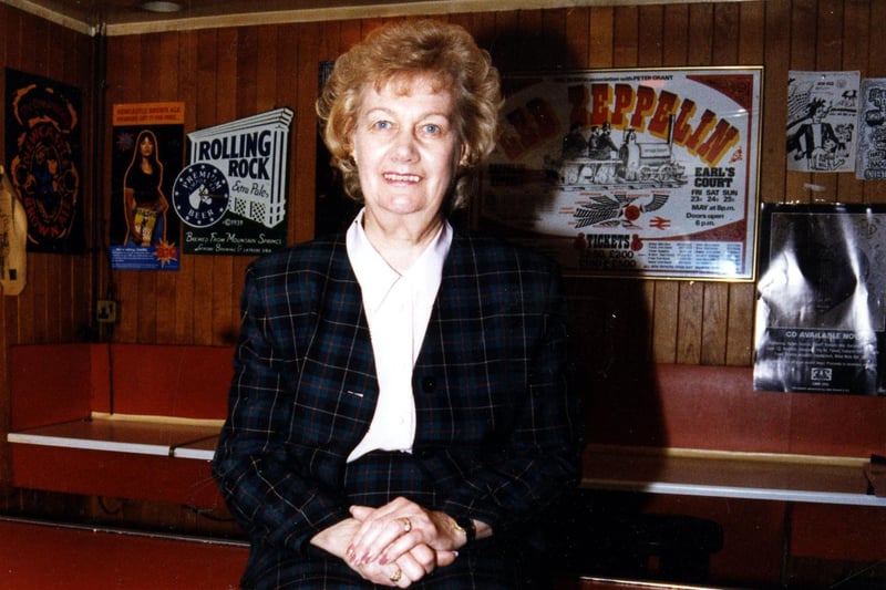 Olga Marshall, landlady of the Wapentake rock bar, Wellington Street, on October 3, 1995. Ref no: s27539