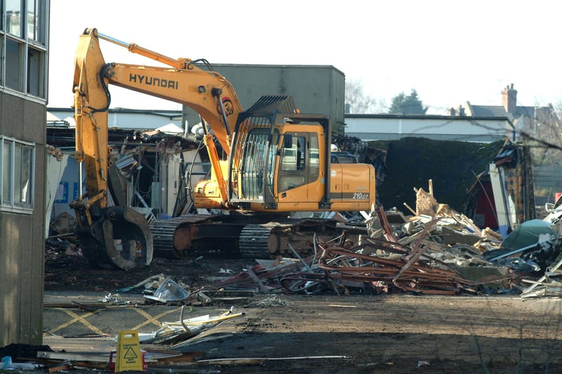 The English block at Valley being torn down