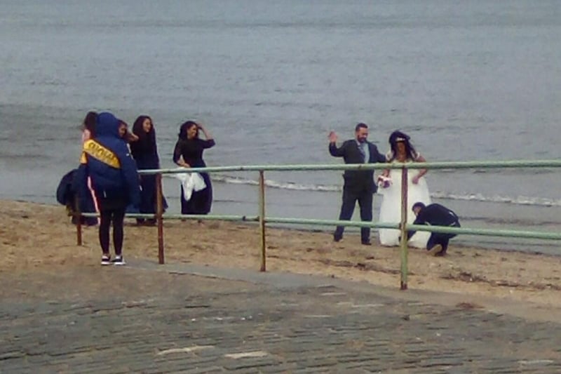 Billy Rutherford spotted this small, socially-distanced, wedding party on Portobello Beach one lunchtime.