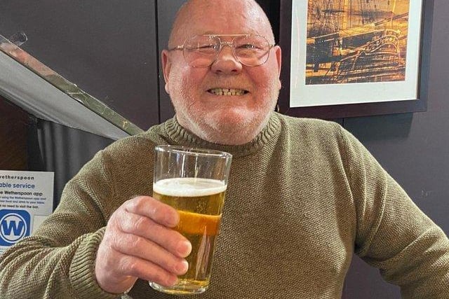 Retired joiner Duncan MacDonald, 68, enjoys a pint at The Ward Jackson pub after indoor hospitality reopened on May 17.