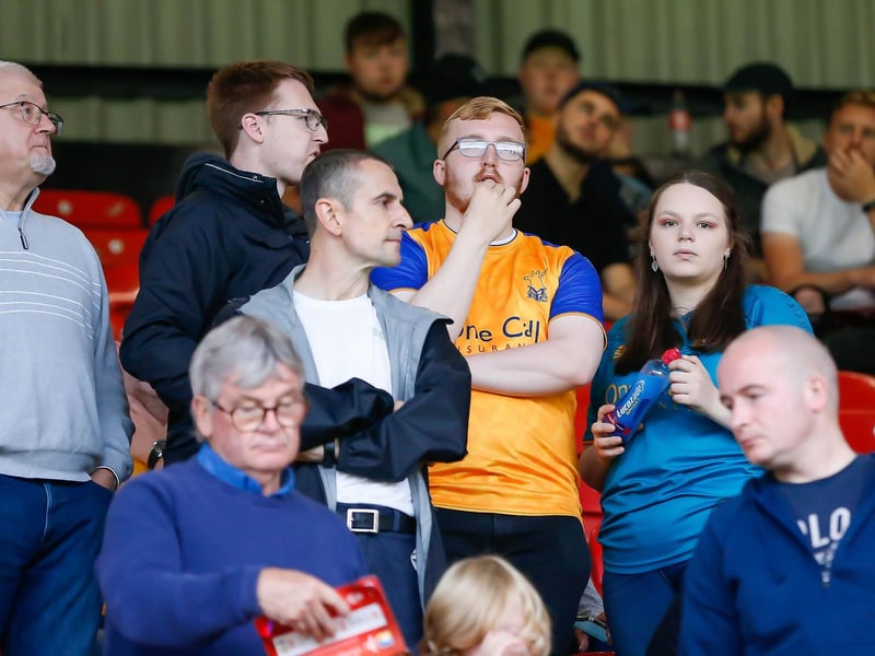 Mansfield fans at the Breyer Group Stadium for the match against Leyton Orient.