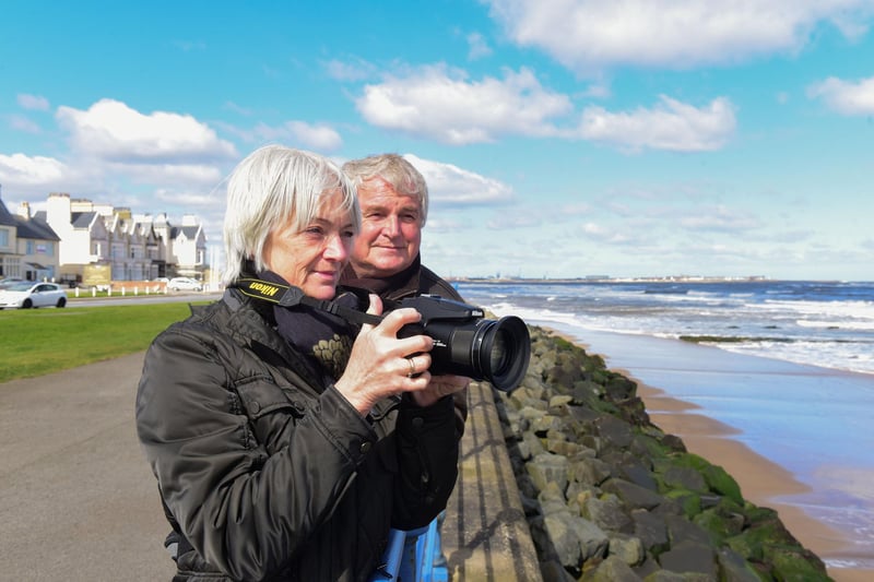 John and Ann Newbould of County Durham out on Seaton Carew promenade.