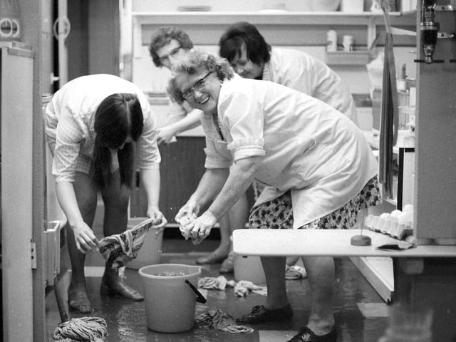 The clean-up operation was well underway in this picture - do you recognise any familiar faces?