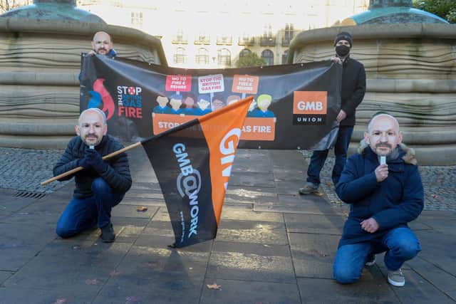 British Gas engineers protest at proposed changes to their working practices and contracts in Sheffield