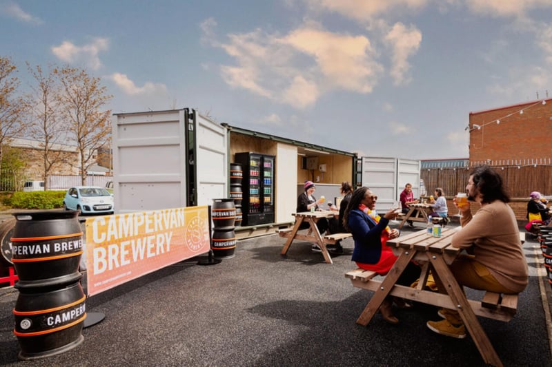 While not yet reopened inside the Campervan Brewery Taproom Beer Garden is welcoming drinkers, offering 10 beers on tap and pop-up food vendors.