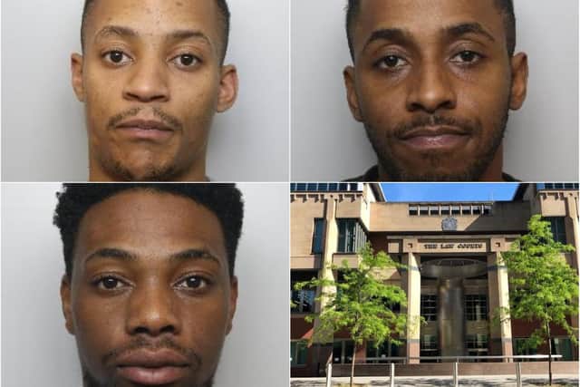 Devon Hughes (top left), Levan Hughes (top right) and Tivven Umevere (bottom left) were all jailed as part of a police sting which snared a drug gang operating in Sheffield