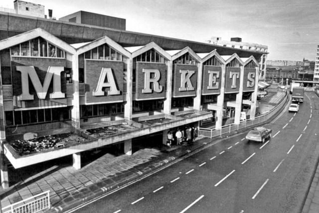 Sheaf Market, pictured from Park Square footbridge, Sheffield, in 1978