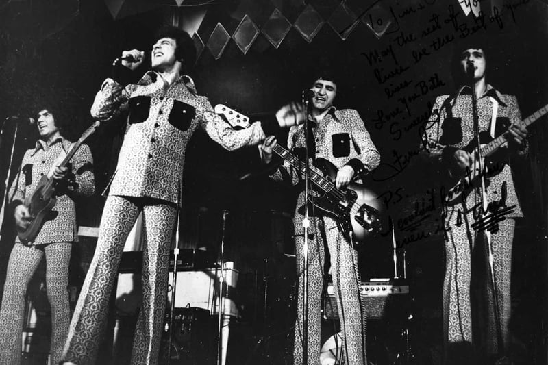 Frankie Valli and The Four Seasons on stage at Sheffield's Fiesta - this picture features in Neil Anderson's book, No Siesta 'Til Club Fiesta