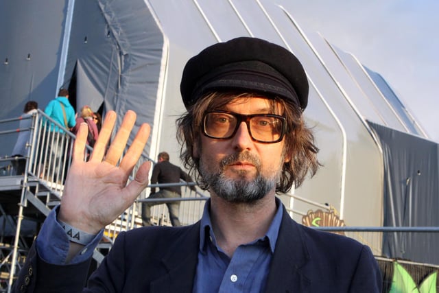 Jarvis Cocker back stage as he paid the festival a visit in 2014