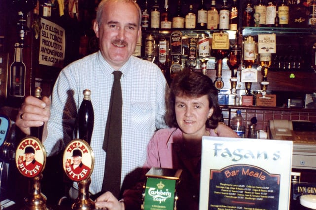 Tom and Barbara Boulding at Fagan's Pub, Sheffield, April 1995