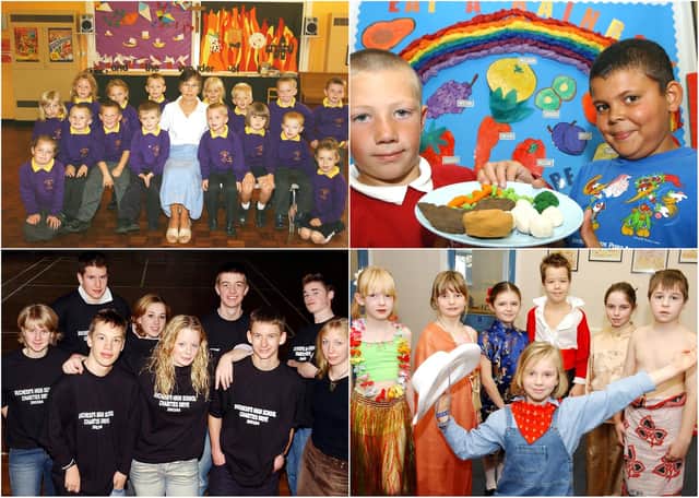Images from north Northumberland schools in 2003.