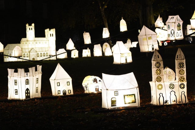 The "City of Light, City of Stories" lantern Display lights up College Green and features lanterns made by community groups.